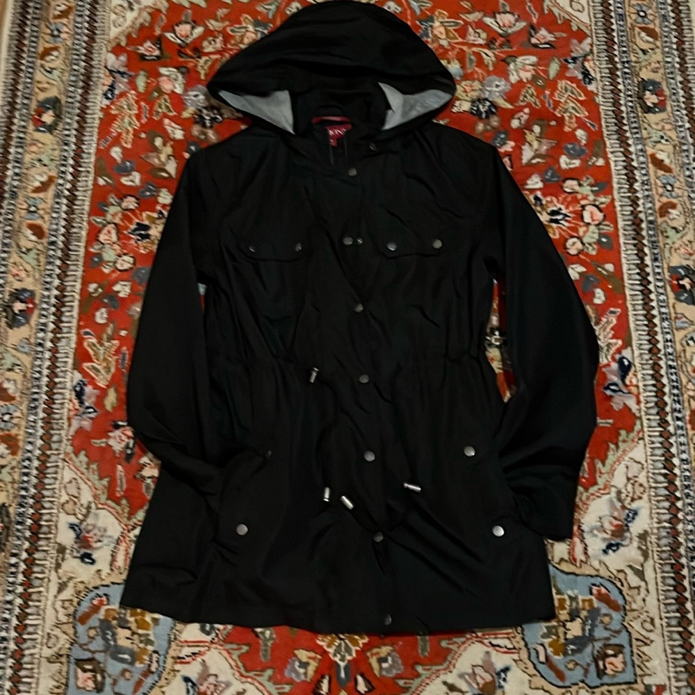 Merona Women’s Sweatshirt-Lined Weatherproof Hooded Anorak Size Small